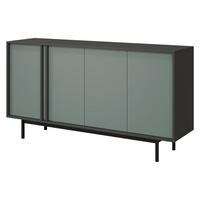 KOMMODE Alsy 4D AL06 - Anthrazit/Grün, Holzwerkstoff/Kunststoff (163/87/43cm) - MIRJAN24