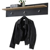 GARDEROBENPANEEL Kastanie und grau Fresco, Flur Wandgarderobe, 107 x 23 cm - Kastanienfarben/Grau, Holzwerkstoff (107/23/18cm) - Furn.Design