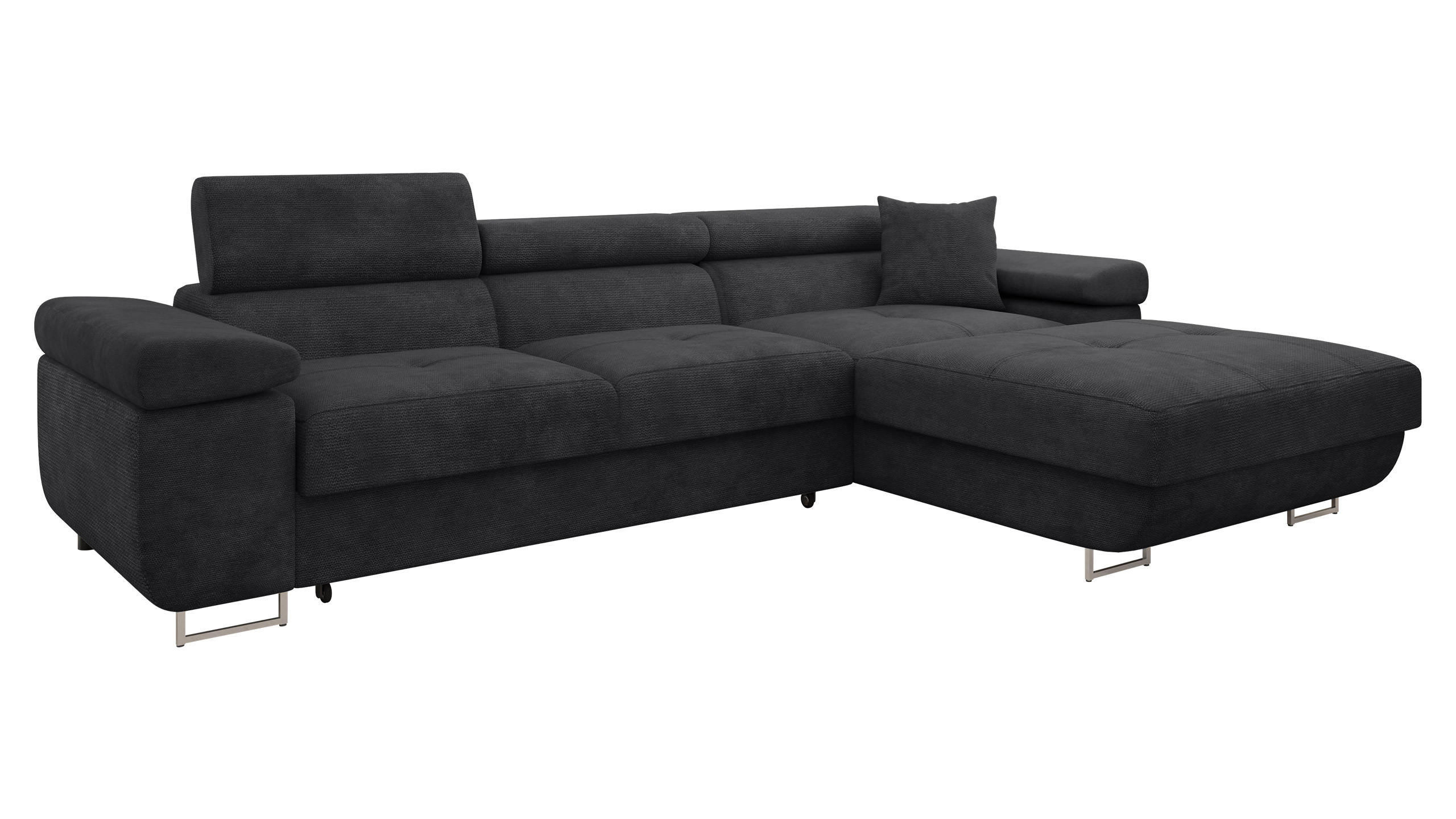 ECKSOFA Torezio Mini, Seite: Rechts - Anthrazit, Holz/Textil (280/170cm) - MIRJAN24