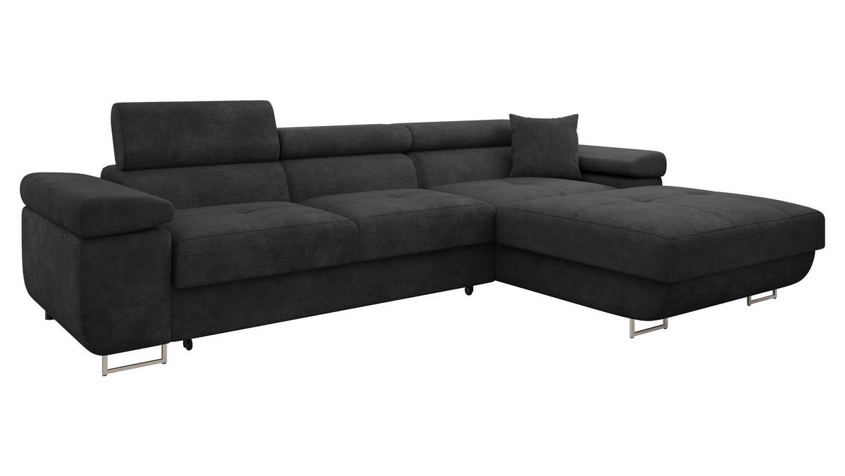 ECKSOFA Torezio Mini, Seite: Rechts - Anthrazit, Holz/Textil (280/170cm) - MIRJAN24