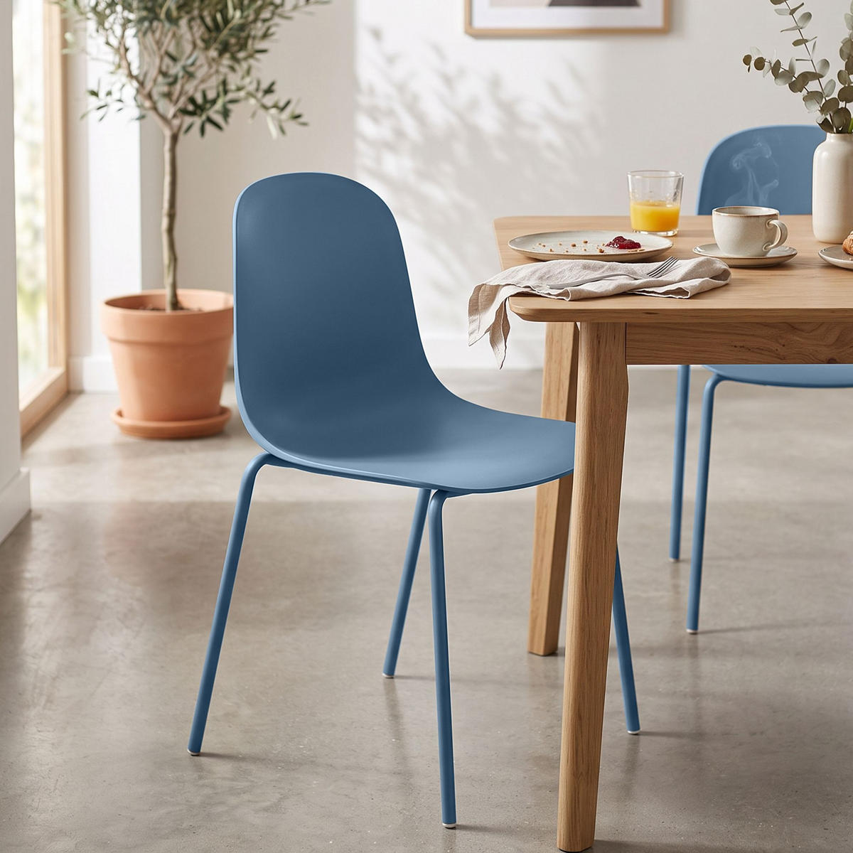 STAPELSTUHL 2 Kunststoff Blau - Blau, Kunststoff/Metall (51/85/55cm) - CLP