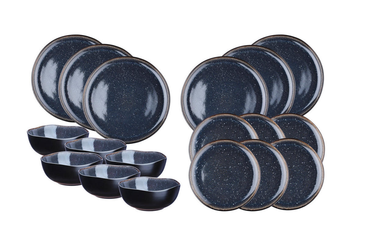 SERVICE Die Essentials Iris - 18 Teile - Nachtblau - Blau, Keramik (1/1/1cm) - Björn