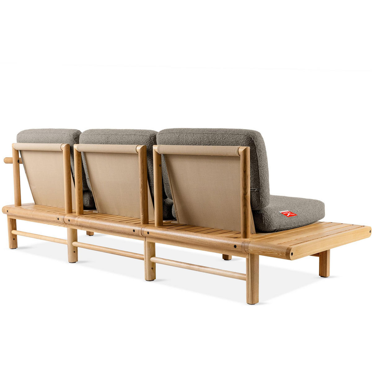 GARTENSOFA ATREDA 3-Sitzer, mit Ablage - Grau, Holz/Textil (245/74/80cm) - KONSIMO®