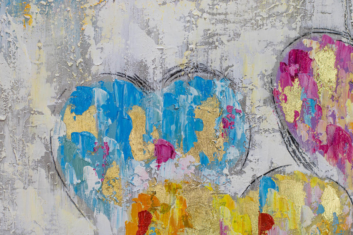 ACRYLBILD HANDGEMALT 60/60 cm - Grau, Holz/Textil (60/60cm) - KUNSTLOFT