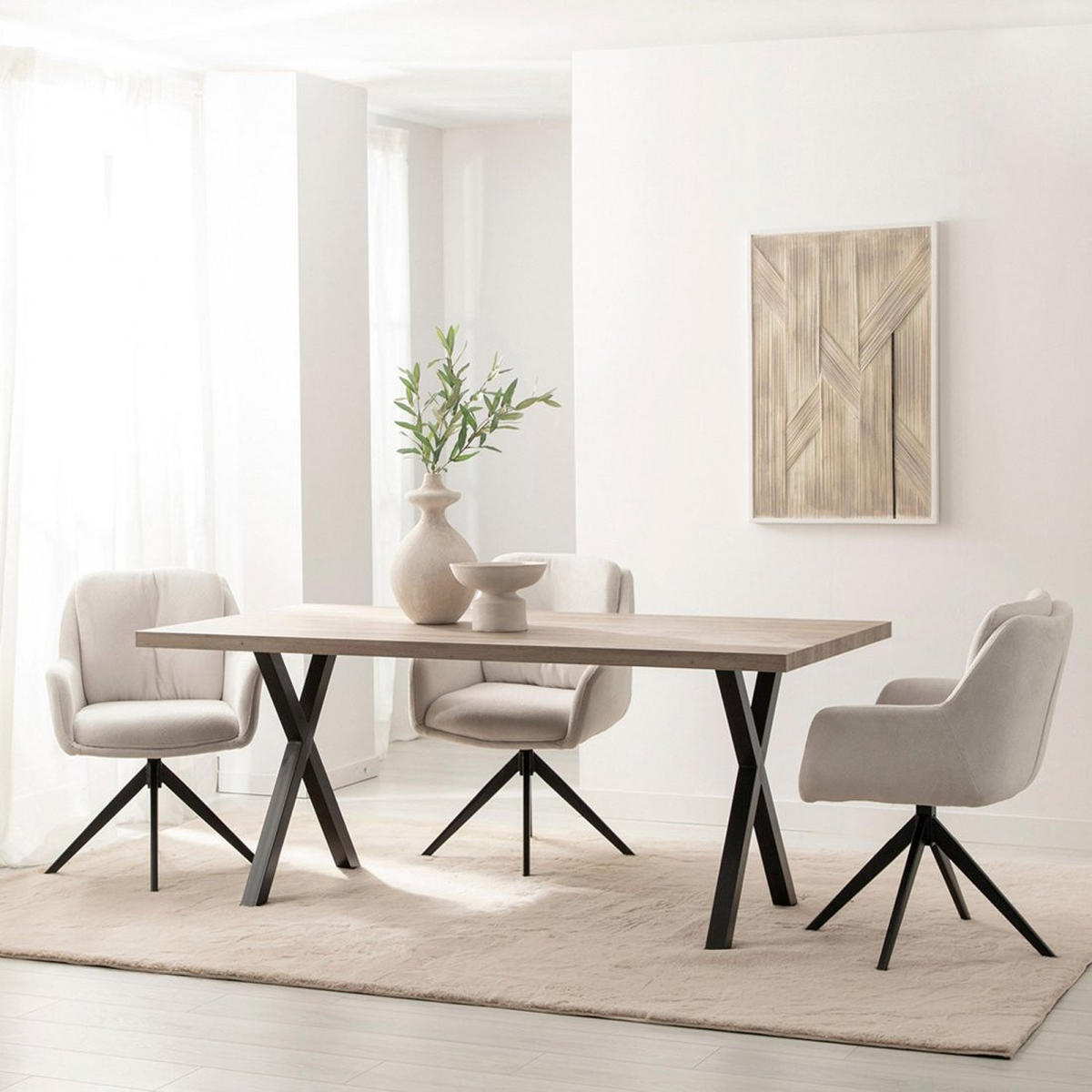 ESSTISCH Parks Schwarz 180 cm x 75 cm - Schwarz, Holzwerkstoff (90/180/75cm) - Klast Home