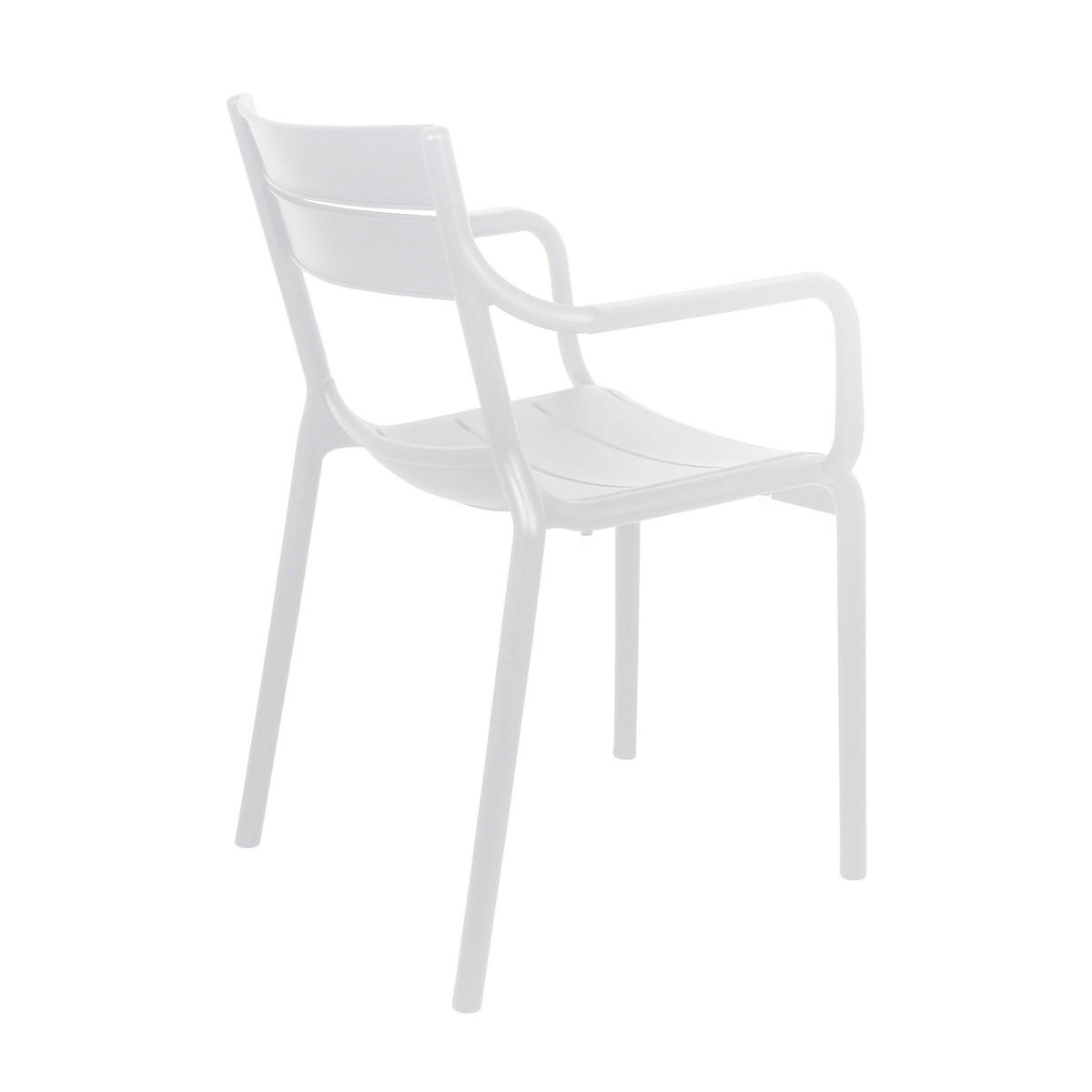 GARTENSTUHL 4-tlg., Weiß - Weiß, Kunststoff (50/82/54cm) - Oviala