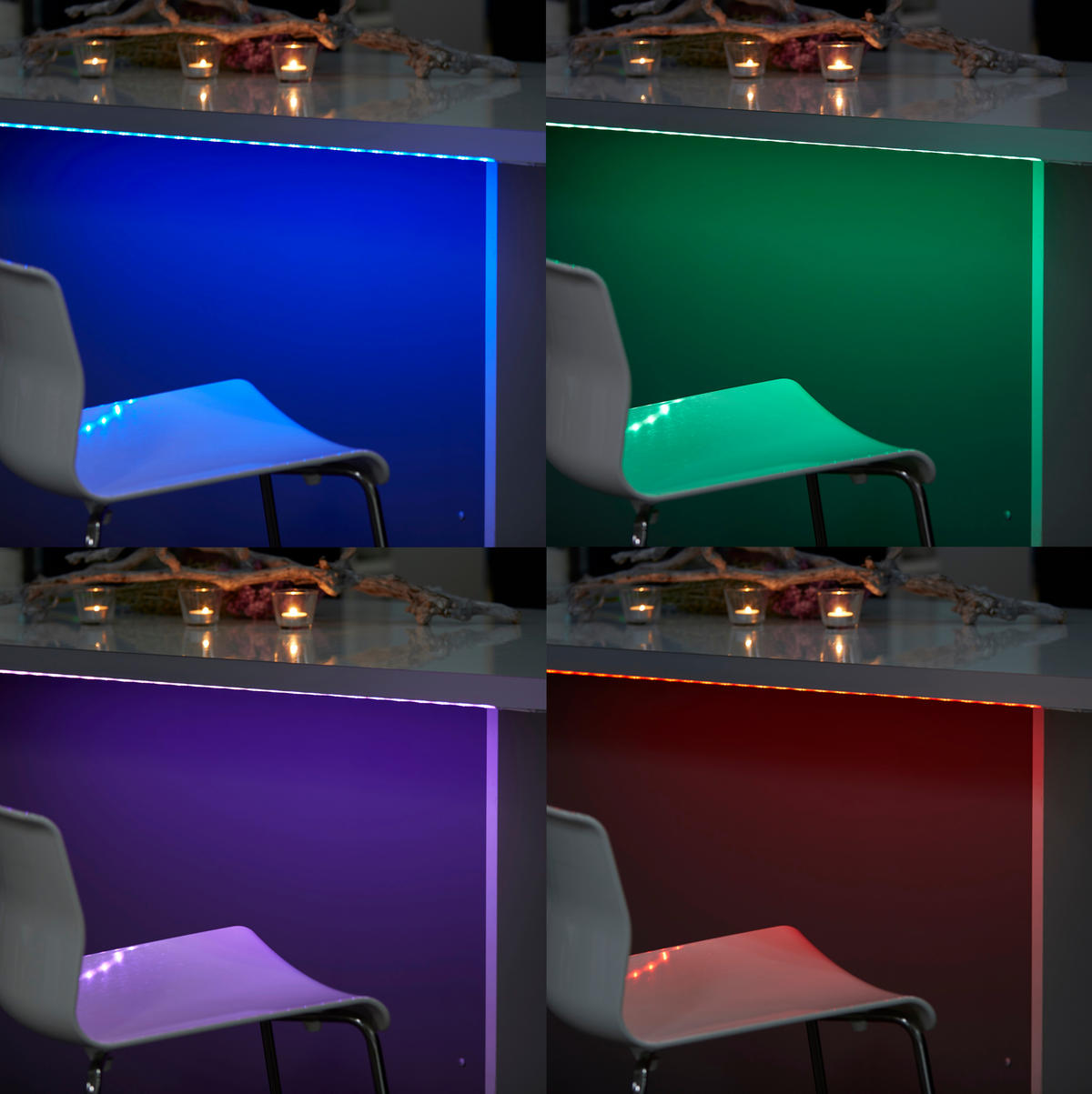 LED-STREIFEN - aufladbar mit Bewegungsmelder und Farbwechsel für Innenbereiche, 100cm - Weiß, Kunststoff (100cm) - Northpoint