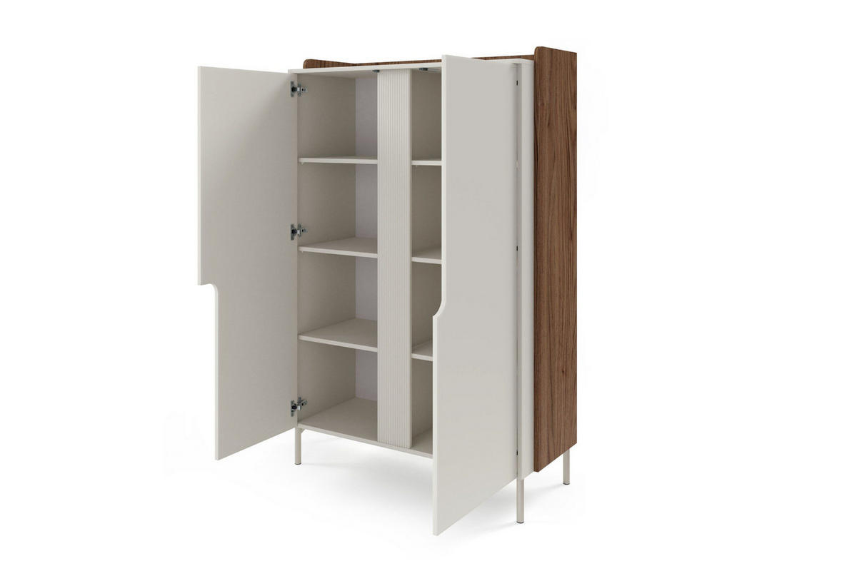 HOCHKOMMODE PAURO 03 103/160/42 cm in Walnuss Alba / Kaschmir - Kaschmir/Walnussfarben, Holzwerkstoff (103/160/42cm) - Deine Möbel 24