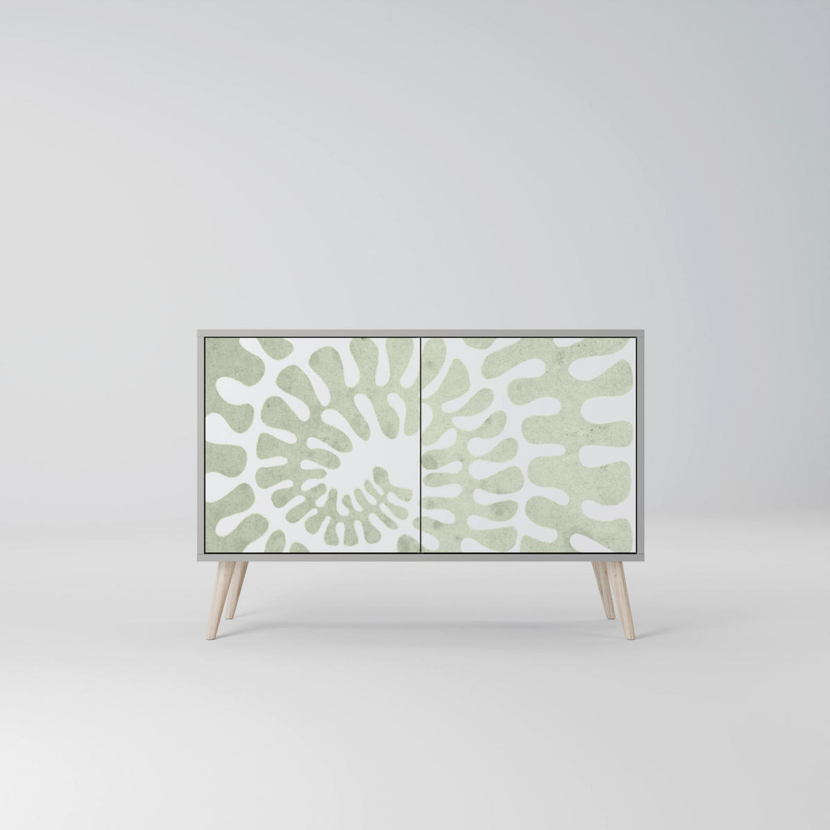 SIDEBOARD HELIX DANCE, Eicheneffekt, 111x42x77,5 cm, 2 Türen - Eichefarben/Buchefarben, Holzwerkstoff/Buchenholz (111/77.5/42cm) - SpaceRebels