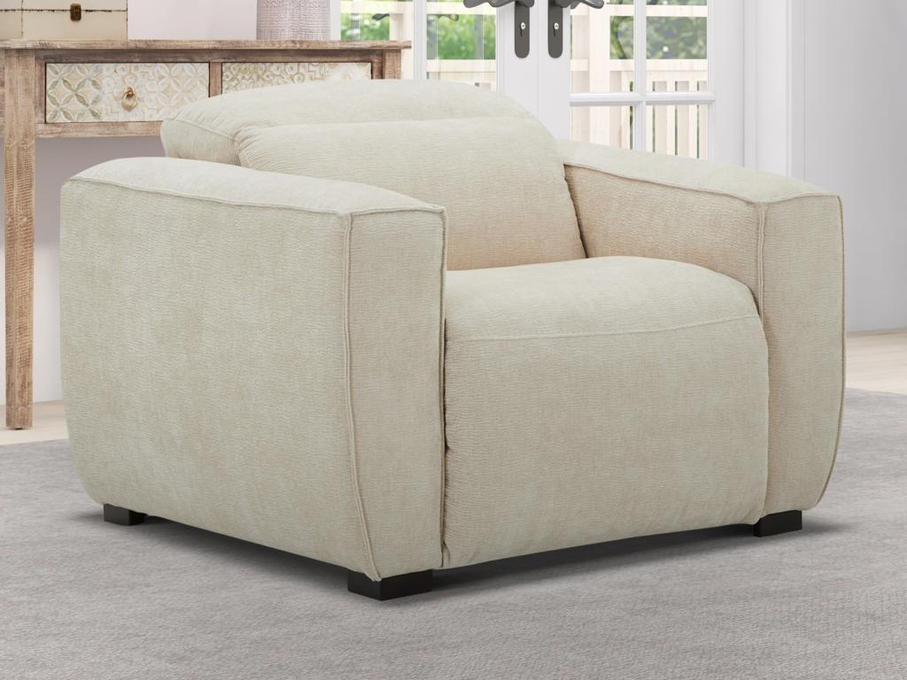 RELAXSESSEL elektrisch - Stoff - Beige - LAGUNDI - Beige, Textil (114/70/108cm) - Vente-Unique