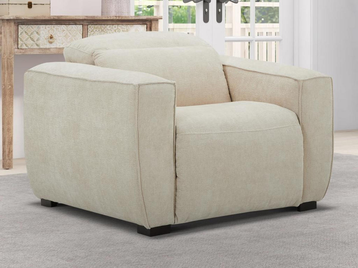 RELAXSESSEL elektrisch - Stoff - Beige - LAGUNDI - Beige, Textil (114/70/108cm) - Vente-Unique