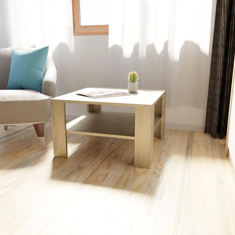 COUCHTISCH NIEDRIG EX3 Sonoma Eiche 68/68/41 cm - Sonoma Eiche, Holzwerkstoff (68/68/41cm) - Matkam Möbel