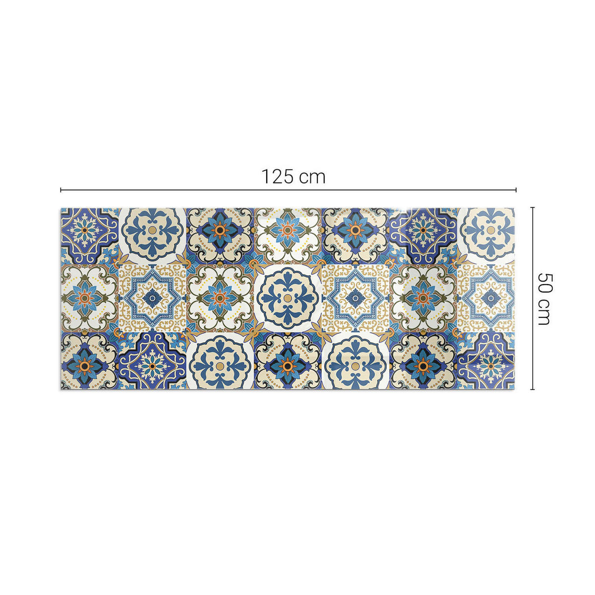 GLASPLATTE für Kamin 125x50 cm Blau - Blau, Glas (125/50/0.4cm) - ArtPrintCave