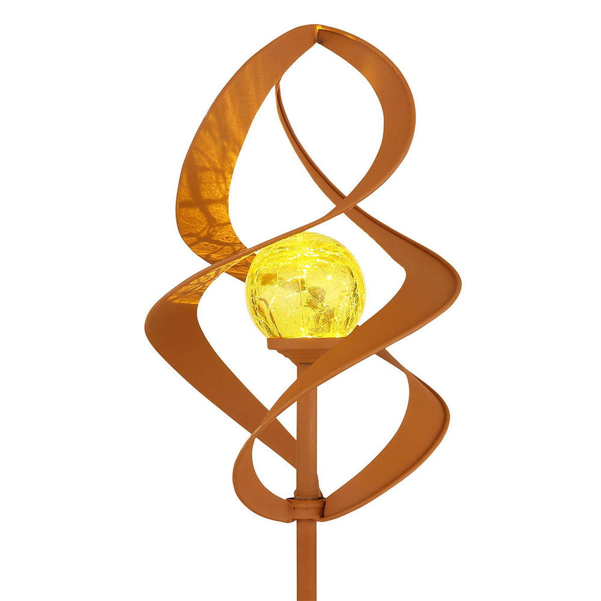 LED AUSSENLEUCHTE Metall Rostbraun - Braun, Glas (14.5/14.5/90cm)