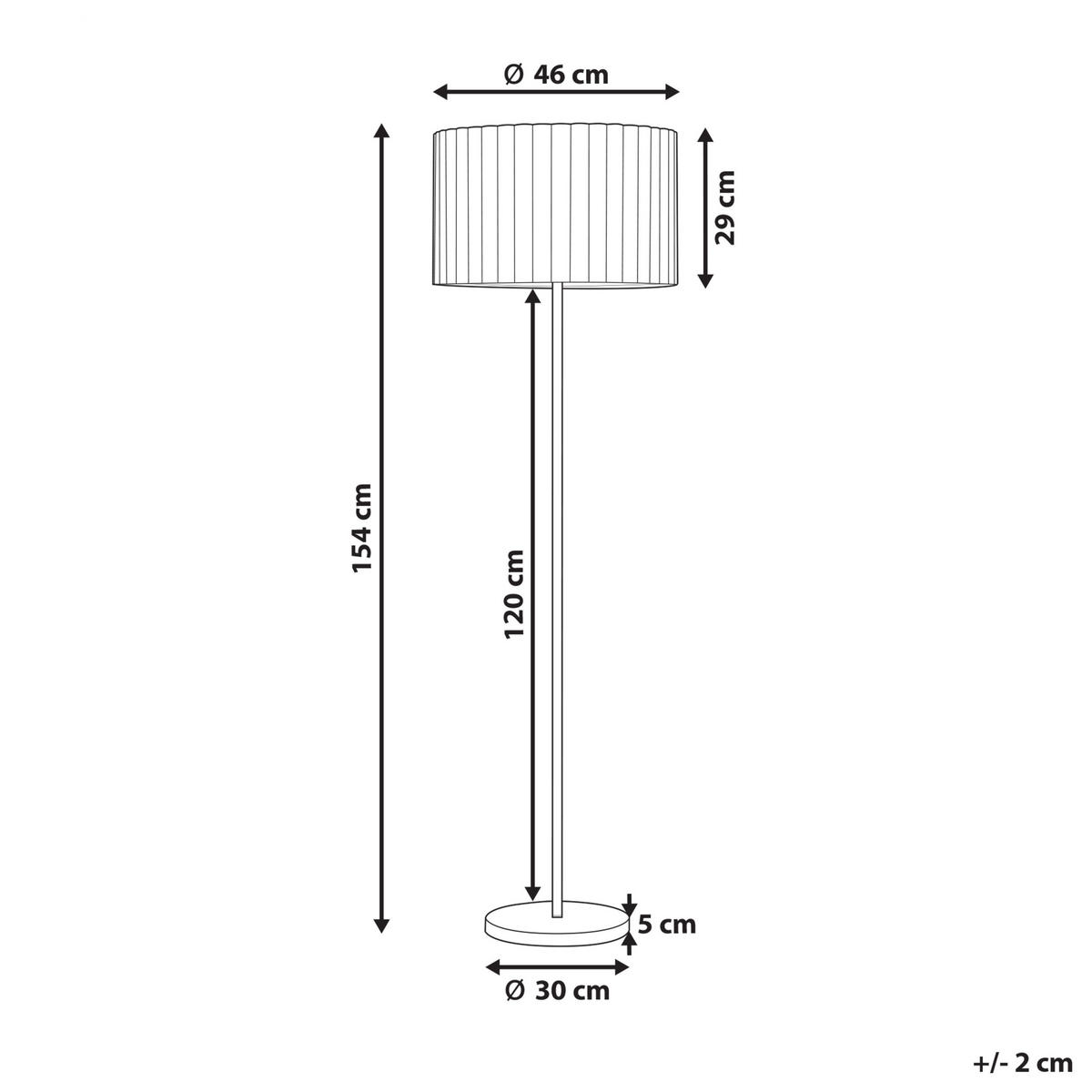 STEHLAMPE Beige Lourens - Beige/Weiß, Metall (46/46/154cm) - Beliani