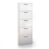 SCHUHKIPPER Gizmo Weiß 59 x 169.5 cm - Weiß, Holzwerkstoff (59/169.5/22cm) - Vicco