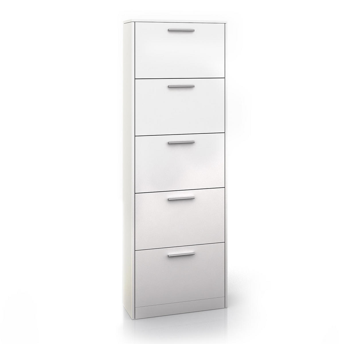 SCHUHKIPPER Gizmo Weiß 59 x 169.5 cm - Weiß, Holzwerkstoff (59/169.5/22cm) - Vicco