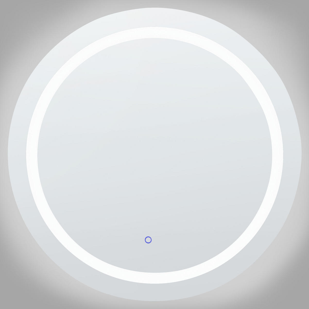BADSPIEGEL mit LED-Beleuchtung rund 79 cm Courseulles - Silberfarben, Glas (79/79/4cm) - Beliani
