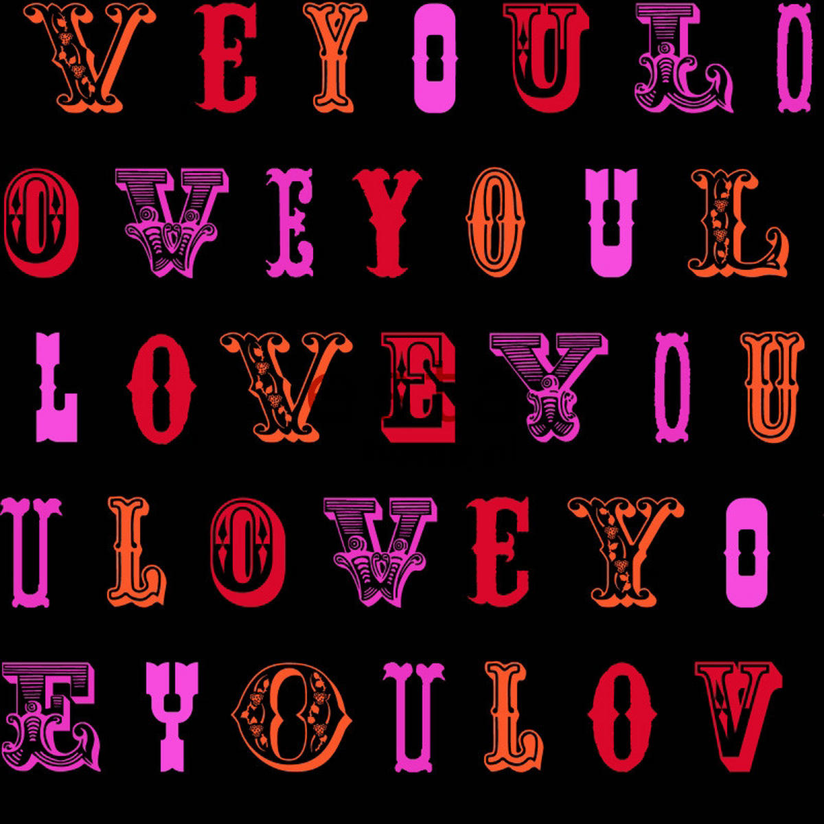 TAPETE love you - Sprüche 53 cm x 10.05 m - Rot, Papier (53/1000cm) - ESTAhome