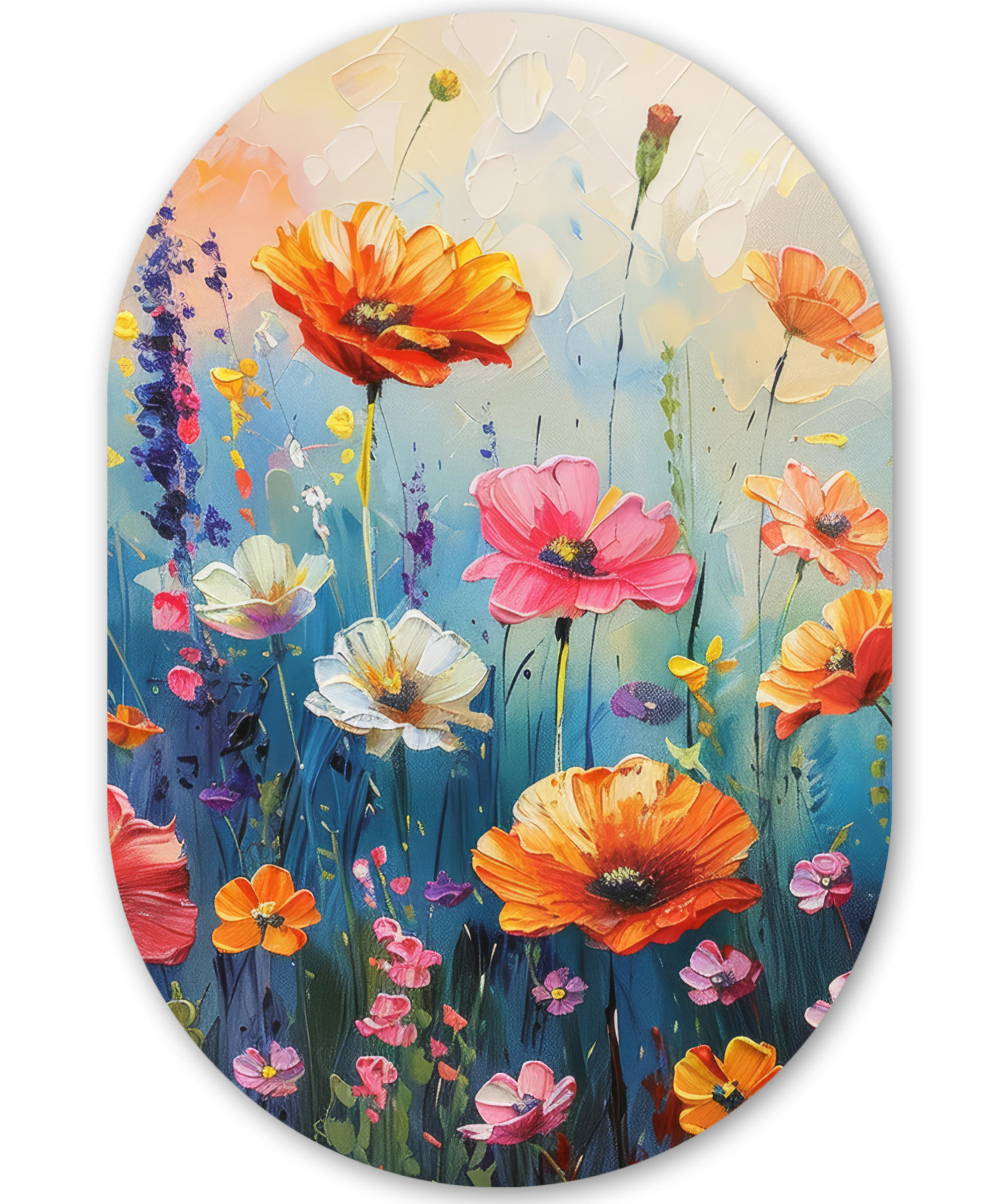WANDBILD Blumen - Natur - Aquarell - Kunst 60x90 cm - Multicolor, Kunststoff (60/90cm) - MuchoWow