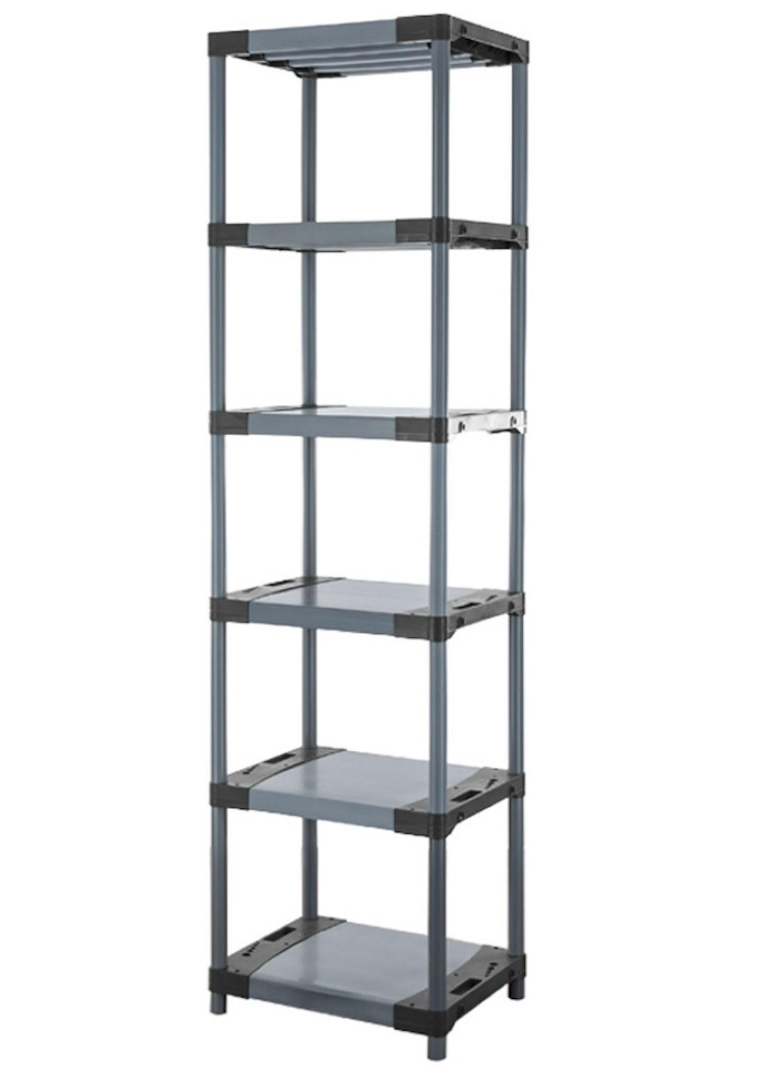KUNSTSTOFFREGAL GREY BEAR Extra-Tall 220x70x46cm Fachlast 120kg Grau - Grau, Kunststoff (70/222/46cm) - PROREGAL