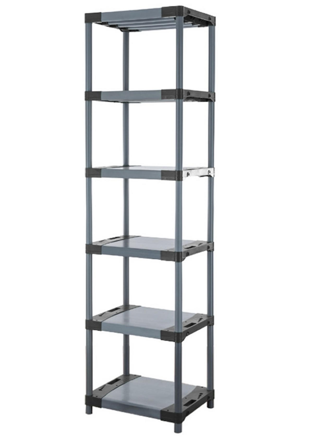 KUNSTSTOFFREGAL GREY BEAR Extra-Tall 220x70x46cm Fachlast 120kg Grau - Grau, Kunststoff (70/222/46cm) - PROREGAL