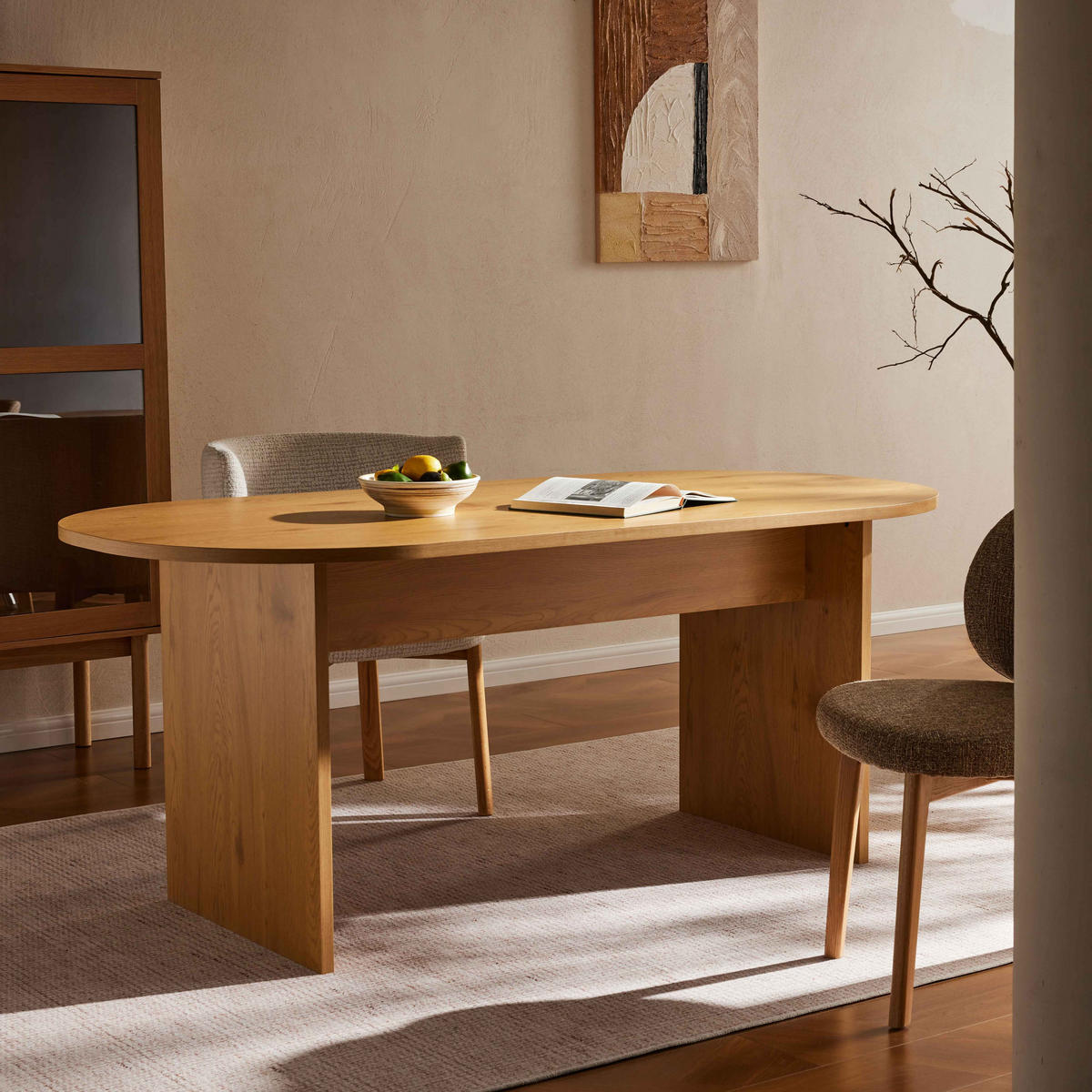 ESSTISCH 8-Sitzer, Holz - Braun, Holz (180/90/75cm) - Oviala