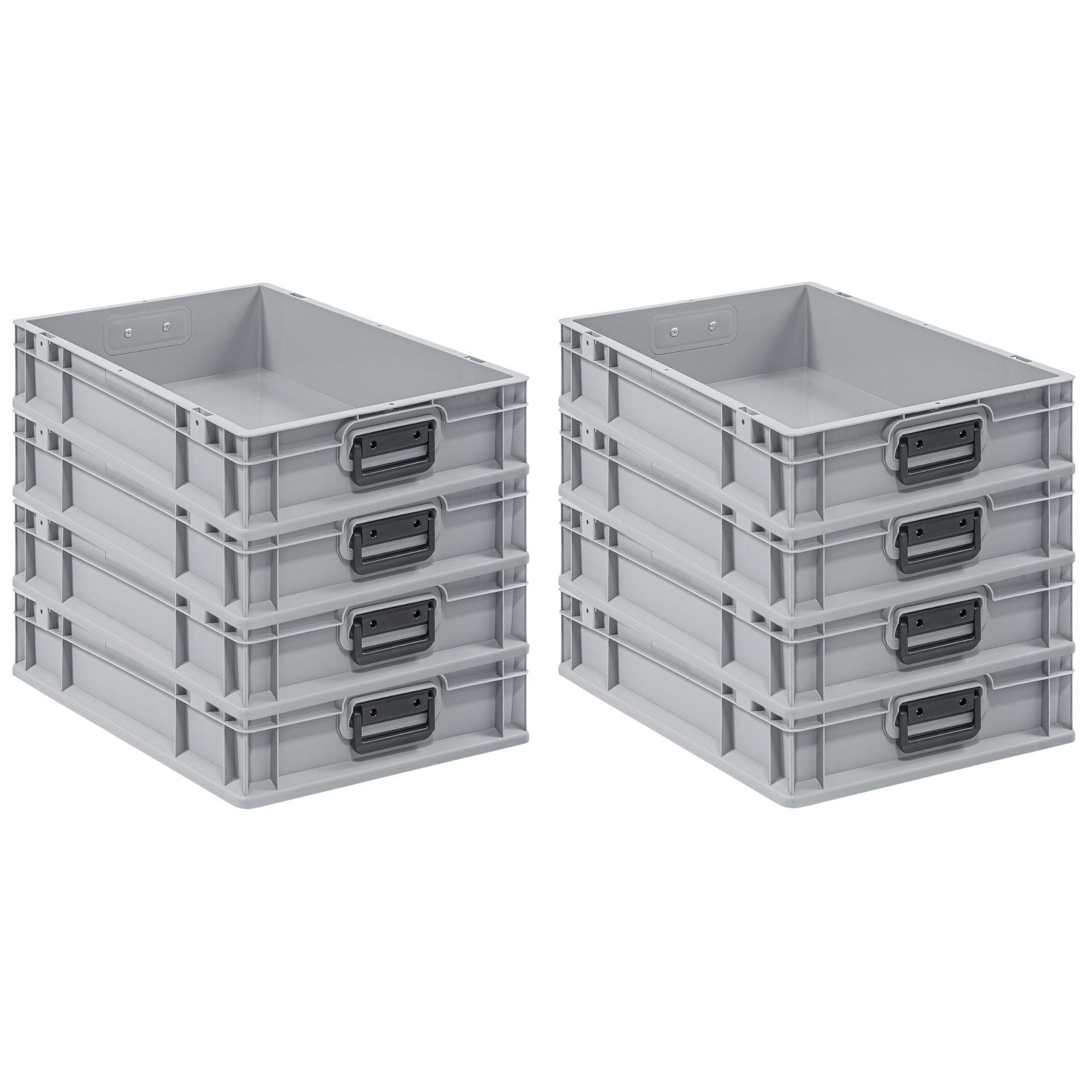 EUROBOX 8x Nextgen Portable Duo 12x40x60cm 23 Liter - Grau, Kunststoff (30/17/40cm) - PROREGAL