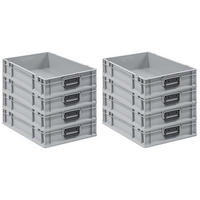 EUROBOX 8x Nextgen Portable Duo 12x40x60cm 23 Liter - Grau, Kunststoff (30/17/40cm) - PROREGAL