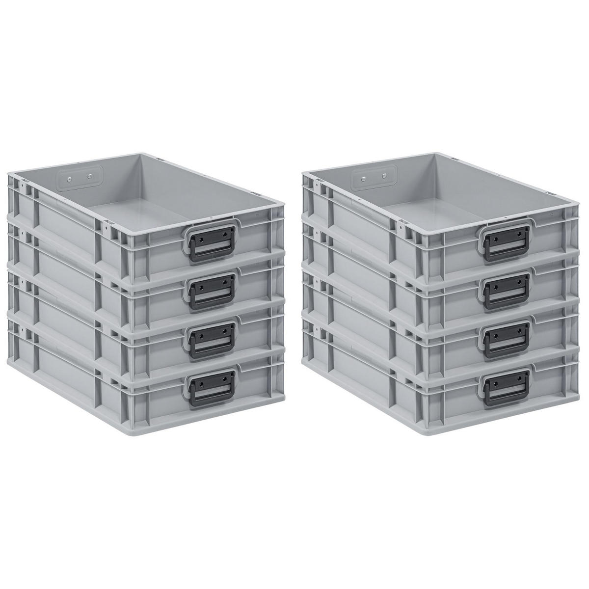 EUROBOX 8x Nextgen Portable Duo 12x40x60cm 23 Liter - Grau, Kunststoff (30/17/40cm) - PROREGAL
