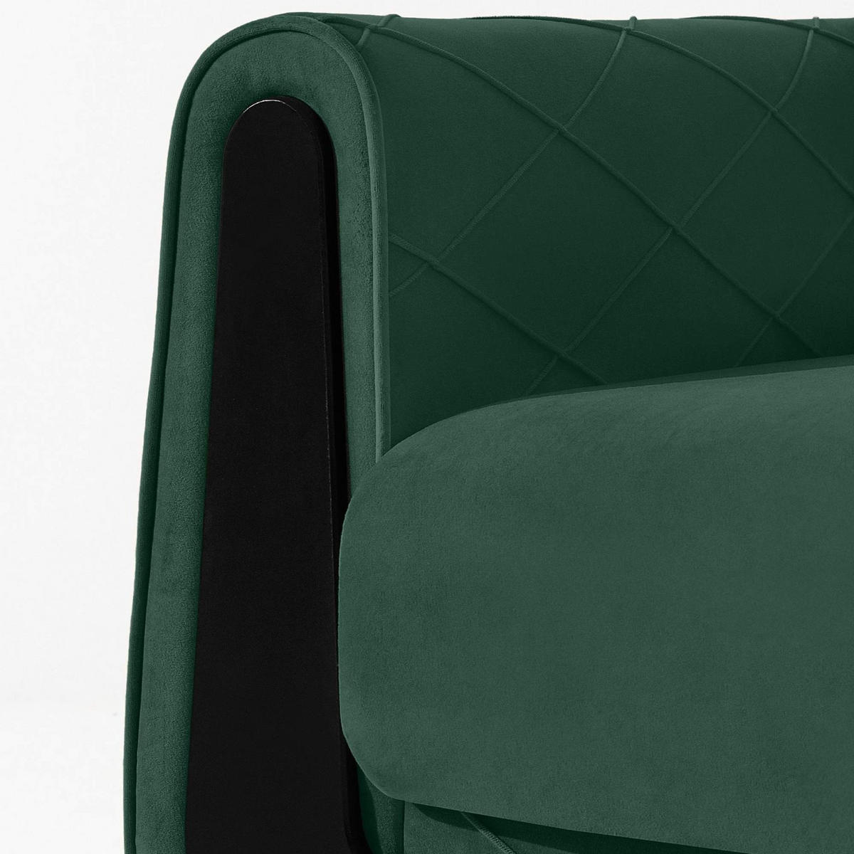 3-SITZER-SOFA GUSTAVO III Sofa 3 Velours, Dunkelgrün - Dunkelgrün, Holz/Holzwerkstoff (230/98/98cm) - KONSIMO®