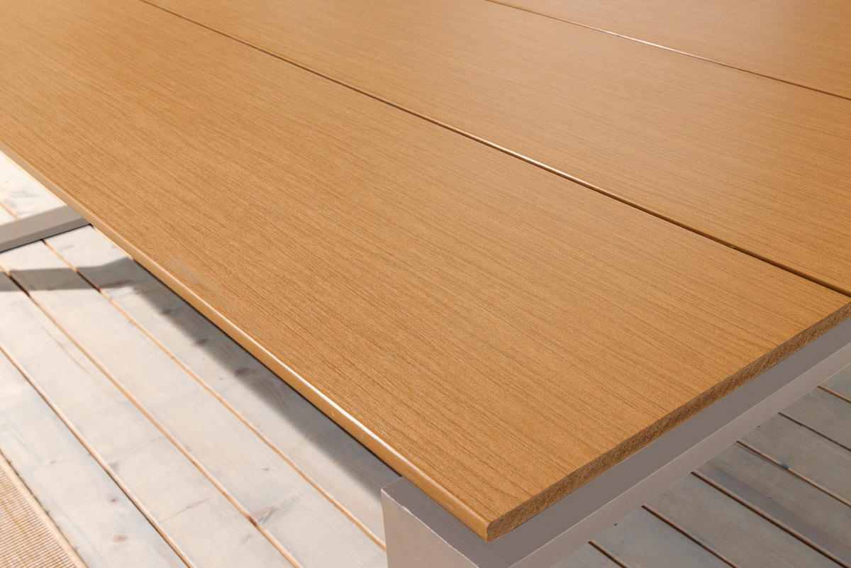 GARTENTISCH FLOATING Kunststoff Natur 210 cm - Naturfarben, Kunststoff/Metall (100/210/75cm) - riess-ambiente
