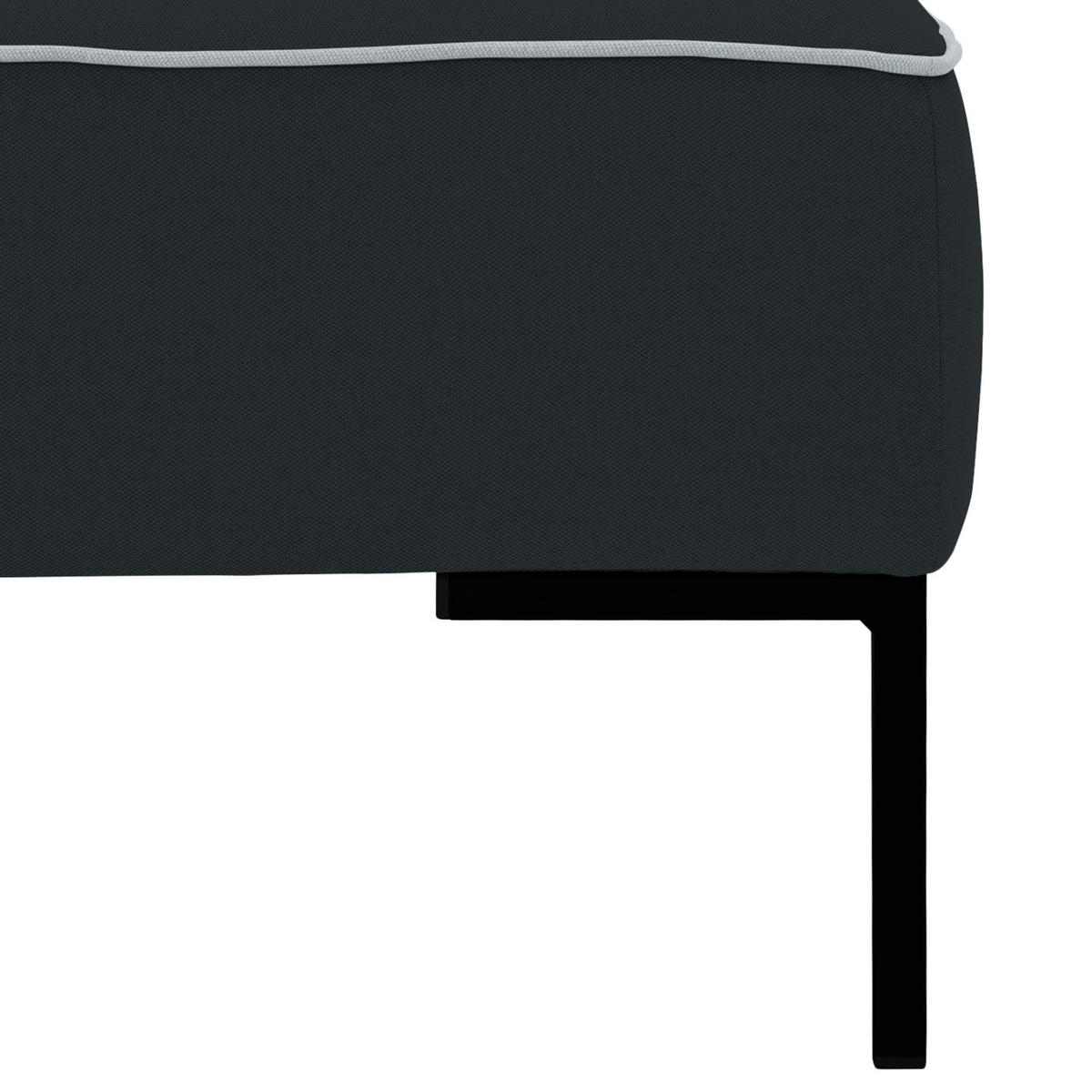 POLSTERHOCKER - Webstoff - Anthrazit/Schwarz, Textil/Metall (102/43/93cm) - home24