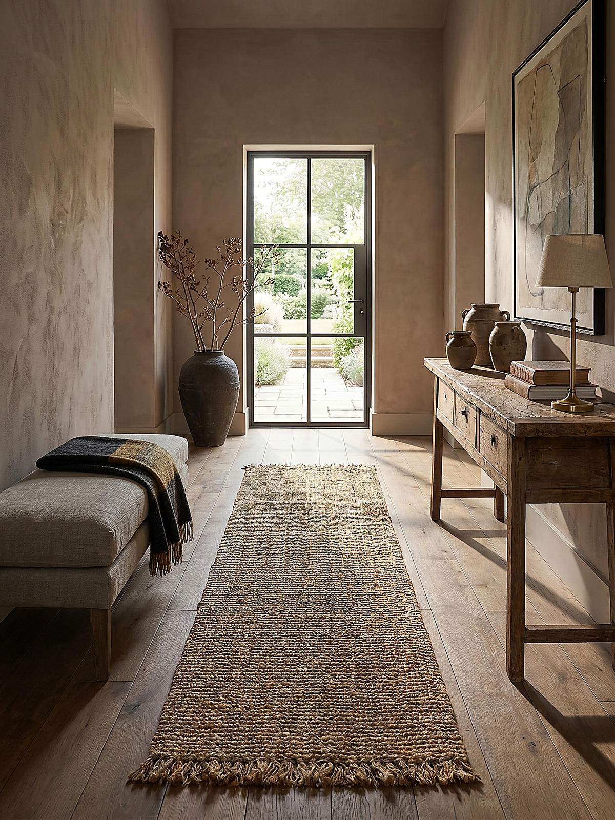 JUTETEPPICH wendbar ERME, einfarbig, Braun, 60 x 300 cm - Braun, Naturmaterialien (300/60cm) - KADIMA DESIGN