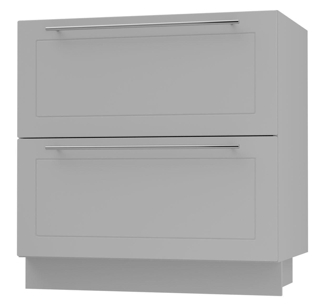 SCHUBLADENUNTERSCHRANK Bari D2/80 Grau / RAL 7040 fenstergrau 80 / 50 / 82cm REJS Vollauszug - Grau, Holz/Holzwerkstoff (80/82/50cm) - Feldmann-Wohnen