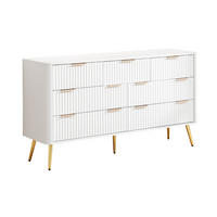 KOMMODE DE-38182 7 Schubladen mit Soft-Close und Metallgriffen Weiß - Weiß, Holzwerkstoff (145/80/40cm) - ComfortXL