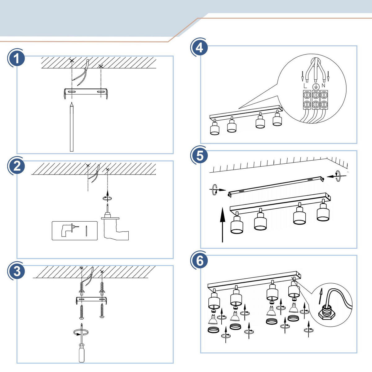 STRAHLER Trier 4-flammig 55/5/15.7 cm - Weiß, Metall (55/5/15.7cm) - Nettlife