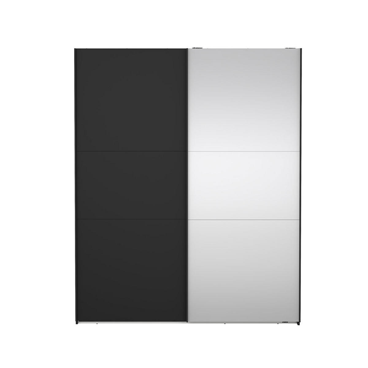SCHIEBETÜRENSCHRANK, Como, Schwarz, Holzwerkstoff, 179 x 67 x 221 cm - Schwarz, Holzwerkstoff (179/221/67cm) - ebuy24