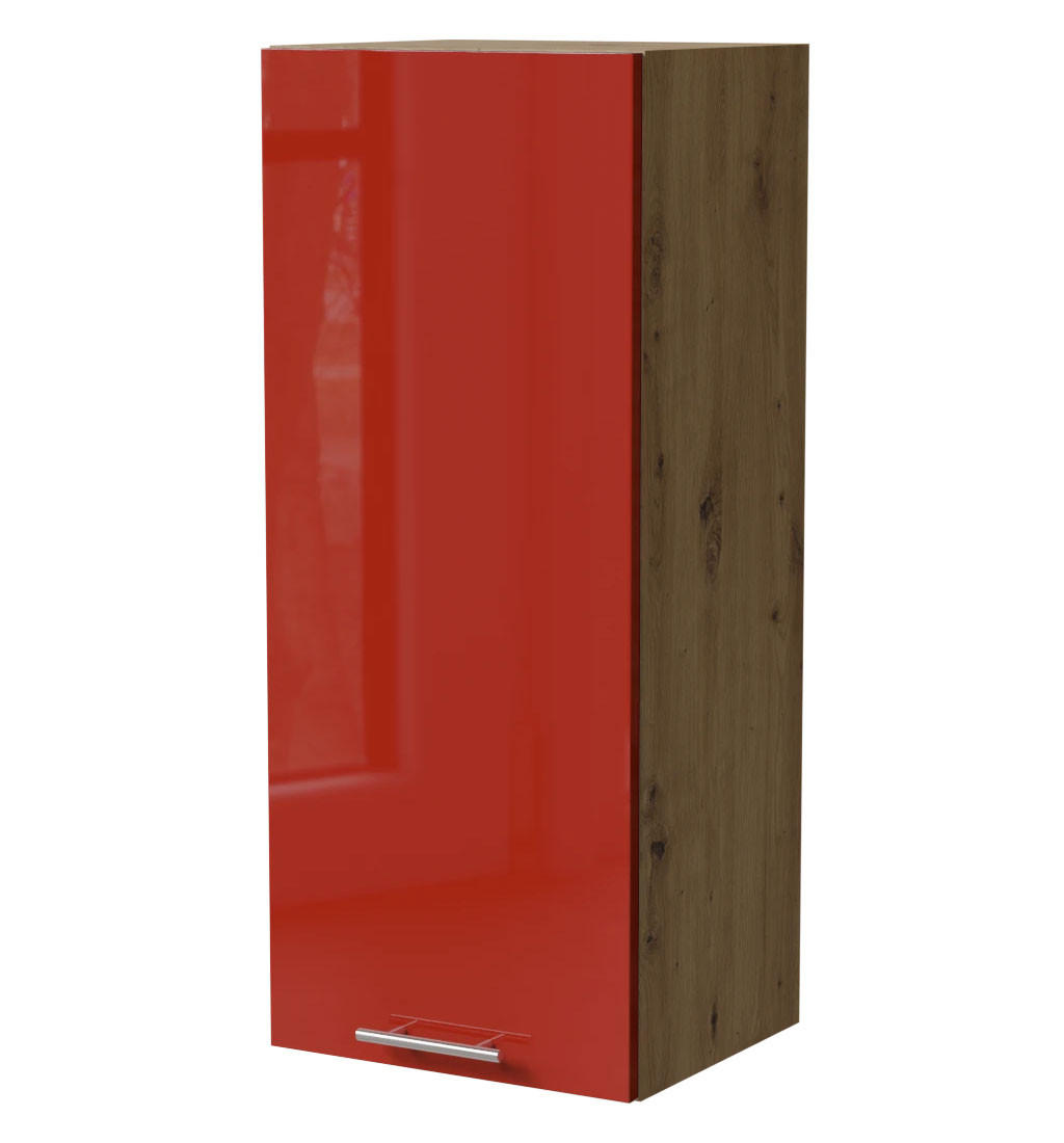 Feldmann-Wohnen Hängeschrank Rot, Eiche Artisan 40x96x32.5 cm
