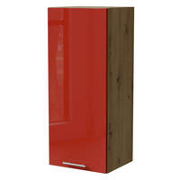 HÄNGESCHRANK Brerra W4/40 Eiche Artisan / RAL 3002 karminrot Hochglanz 40 / 32,5 / 96cm - Rot/Eiche Artisan, Holz/Holzwerkstoff (40/96/32.5cm) - Feldmann-Wohnen