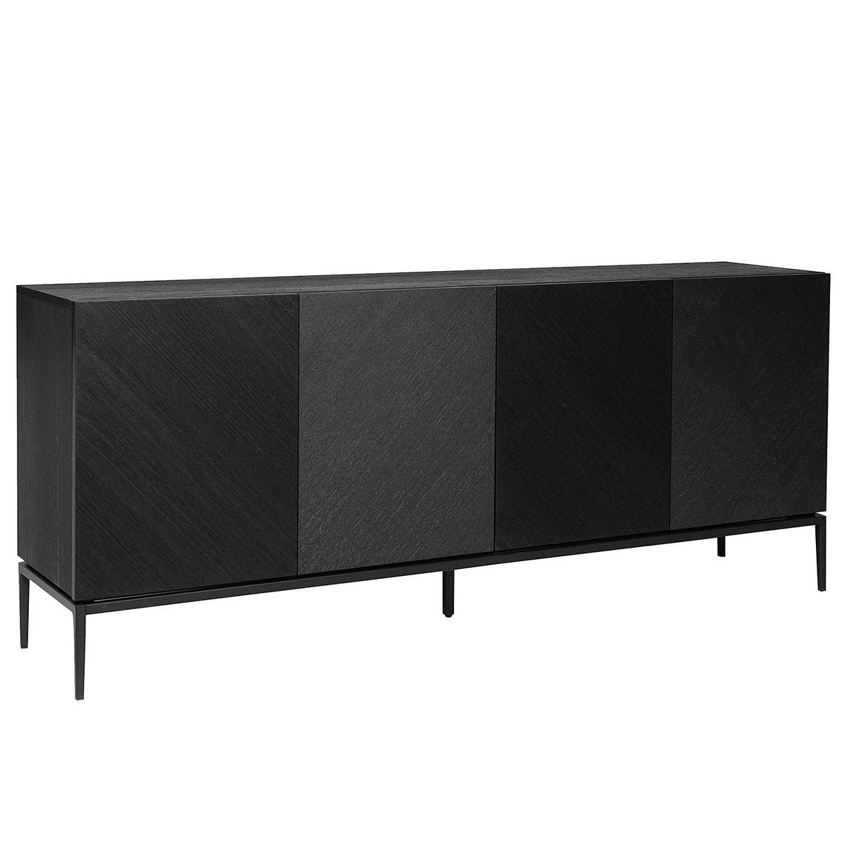 SIDEBOARD - 180 cm - Schwarz, Holzwerkstoff (180/75/40cm) - home24
