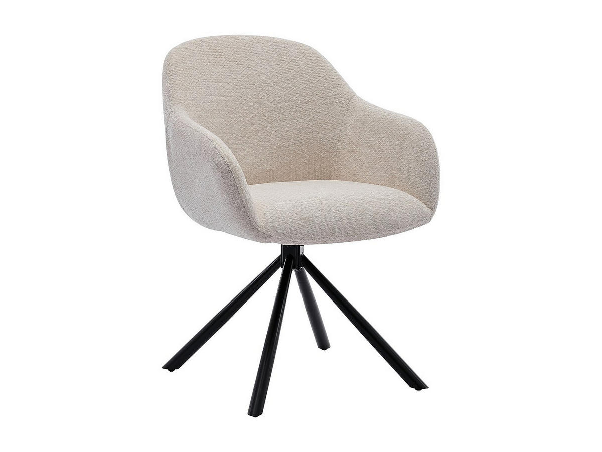 STUHL - 57 cm x 60 cm - Stoff - Cremefarben CILIENO - Creme, Textil (57/80/60cm) - Vente-Unique