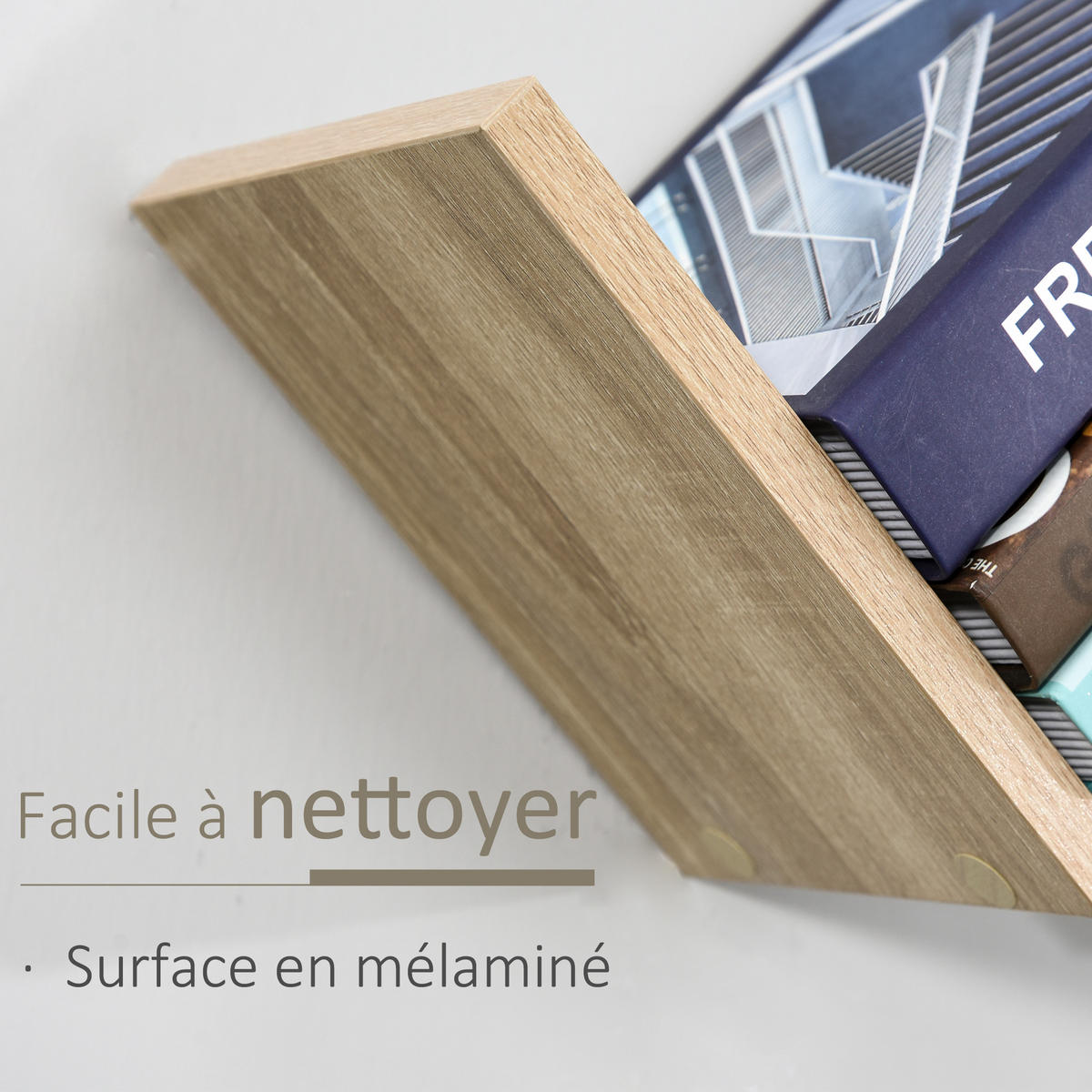 WANDBOARD DE-15467 80/16/15 cm, inkl. Befestigungskit Heller Eiche - Beige, Holzwerkstoff (16/15/80cm) - ComfortXL