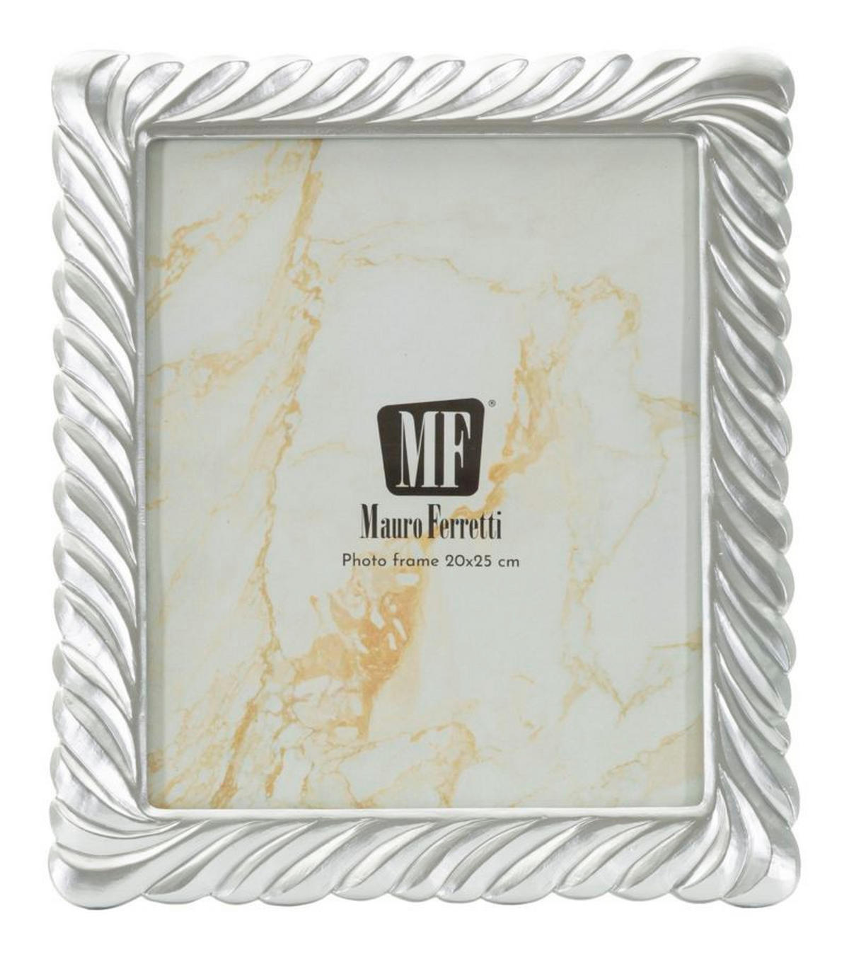 BILDERRAHMEN Carvy, Fotoformat 20 x 25 cm, silberfarben, Polyresin und Glas, Rahmen 26,3 x 1,6 x 31,2 cm - Silberfarben, Glas/Kunststoff (26.3/31.2/1.6cm) - Mauro Ferretti