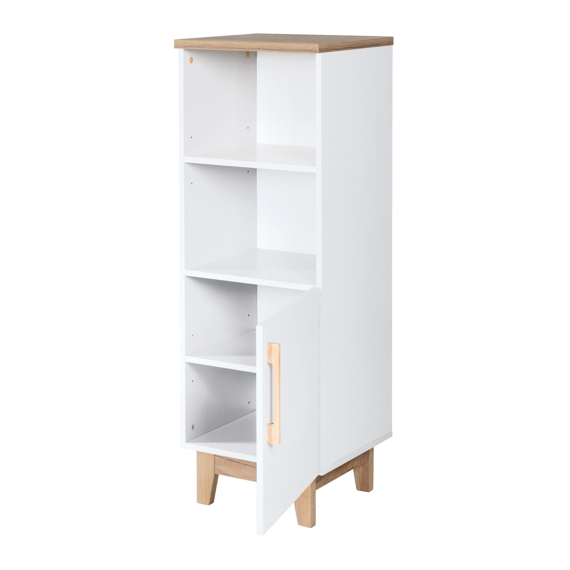 STANDREGAL Finn - Weiß, Holzwerkstoff (45/128/42cm) - Roba
