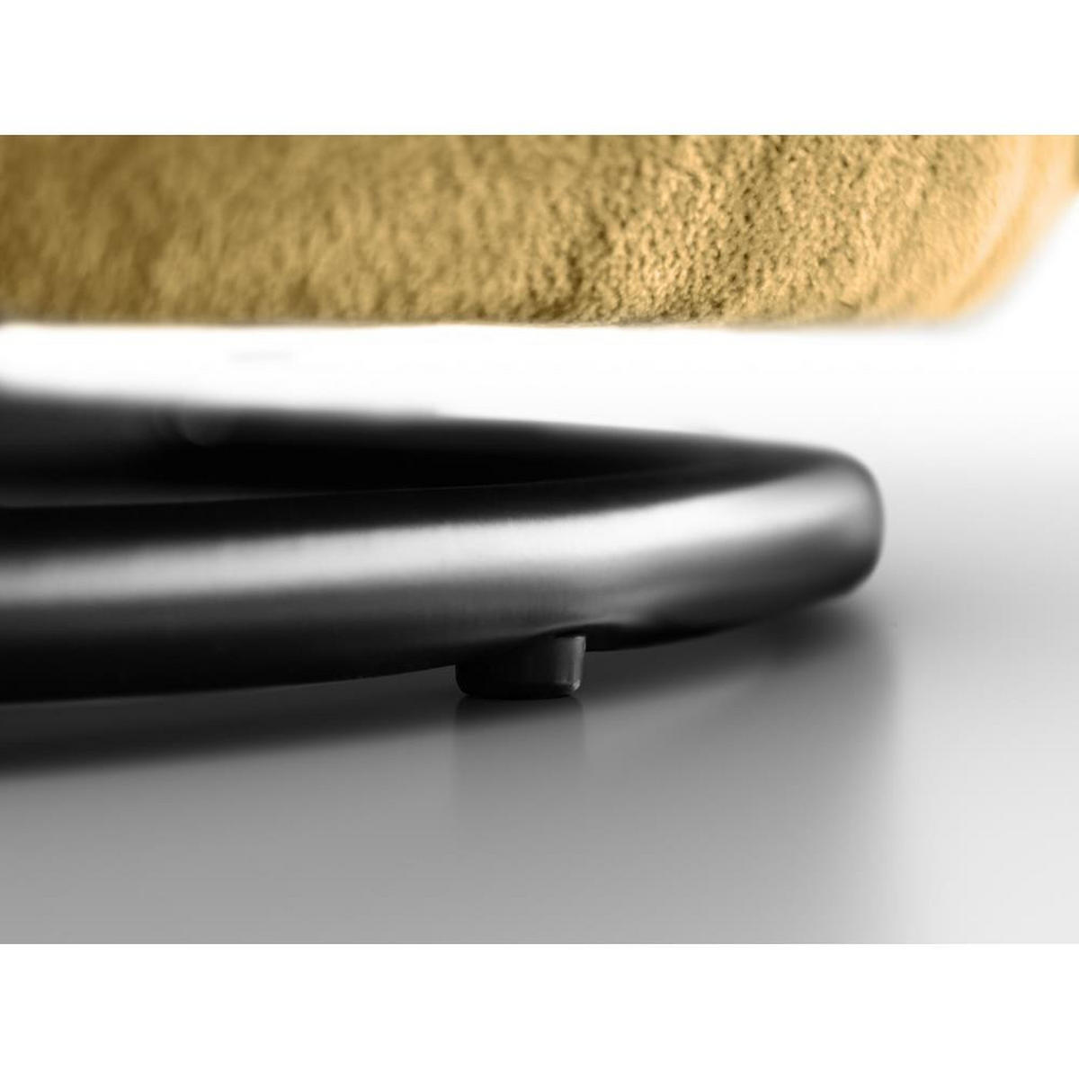 DREHSESSEL Dolce senfgelb velour - Dunkelgelb/Schwarz, Textil (90/83/90cm) - Beautysofa