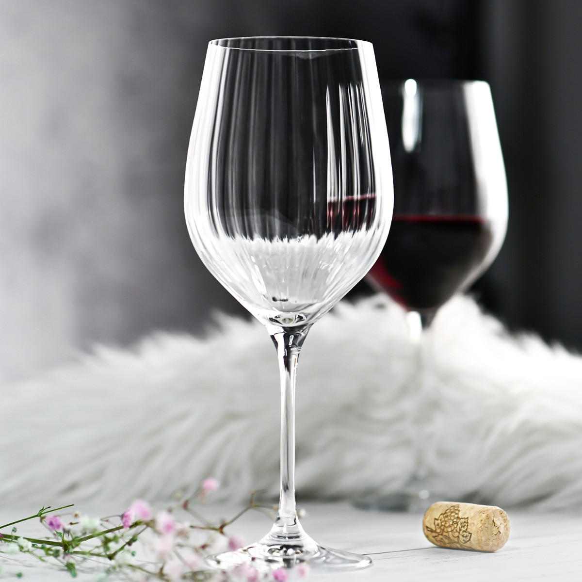 WEINGLÄSER MIT OPTISCHEM EFFEKT HARMONY LUMI, 4ER-SET, 530 ML - Transparent, Glas (0.53L) - Krosno Glass