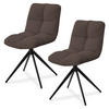 DREHSTUHL Dallas cord braun (2er-Set) - Braun, Textil (45/84/45cm) - Juskys