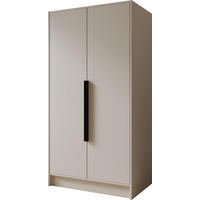 KLEIDERSCHRANK Mono Bis im Skandi-Stil, Drehtüren mit Schwarze Metallgriffe, Kaschmir 102/200/51 cm - Kaschmir, Holzwerkstoff (102/200/51cm) - WFL GROUP