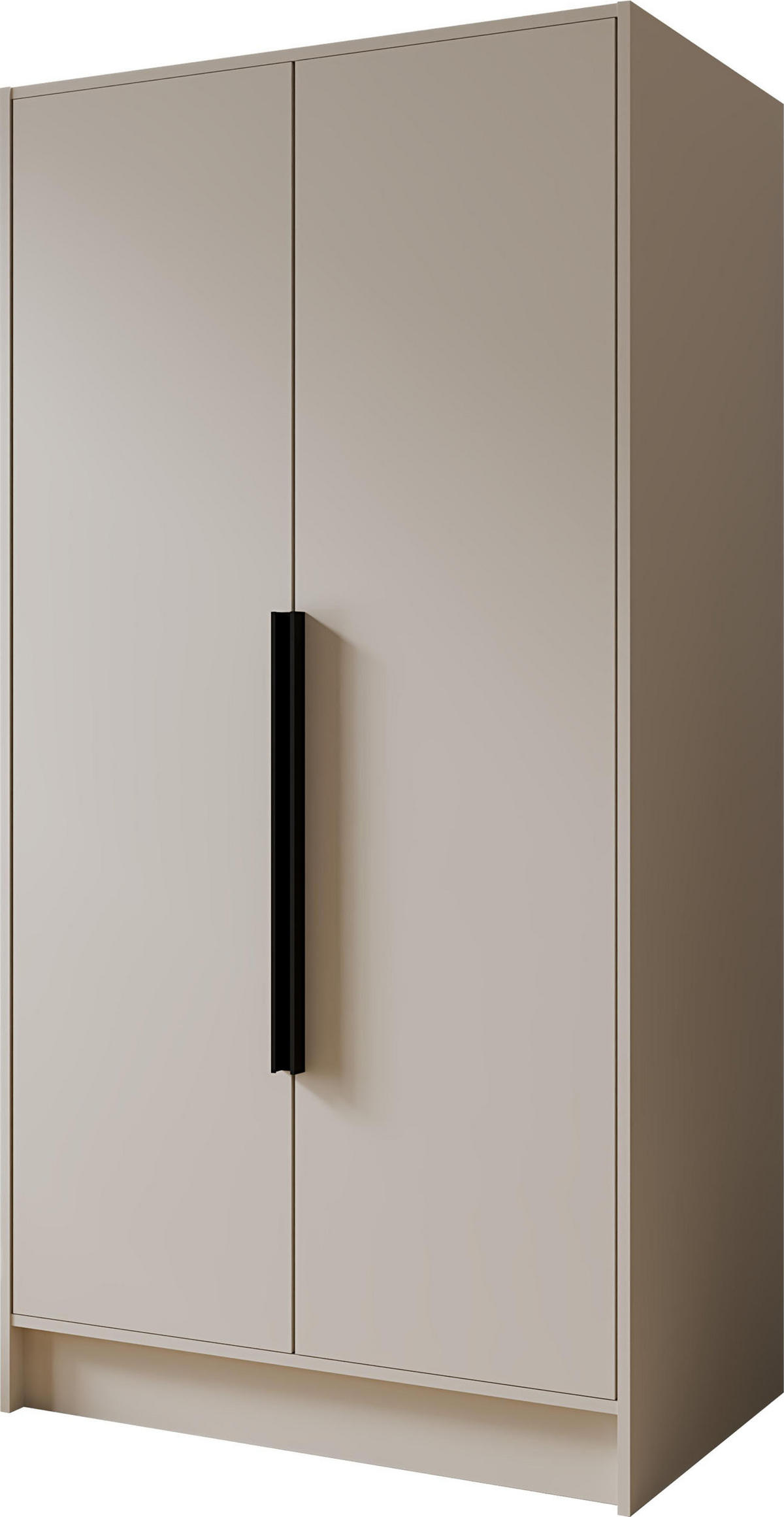 KLEIDERSCHRANK Mono Bis im Skandi-Stil, Drehtüren mit Schwarze Metallgriffe, Kaschmir 102/200/51 cm - Kaschmir, Holzwerkstoff (102/200/51cm) - WFL GROUP